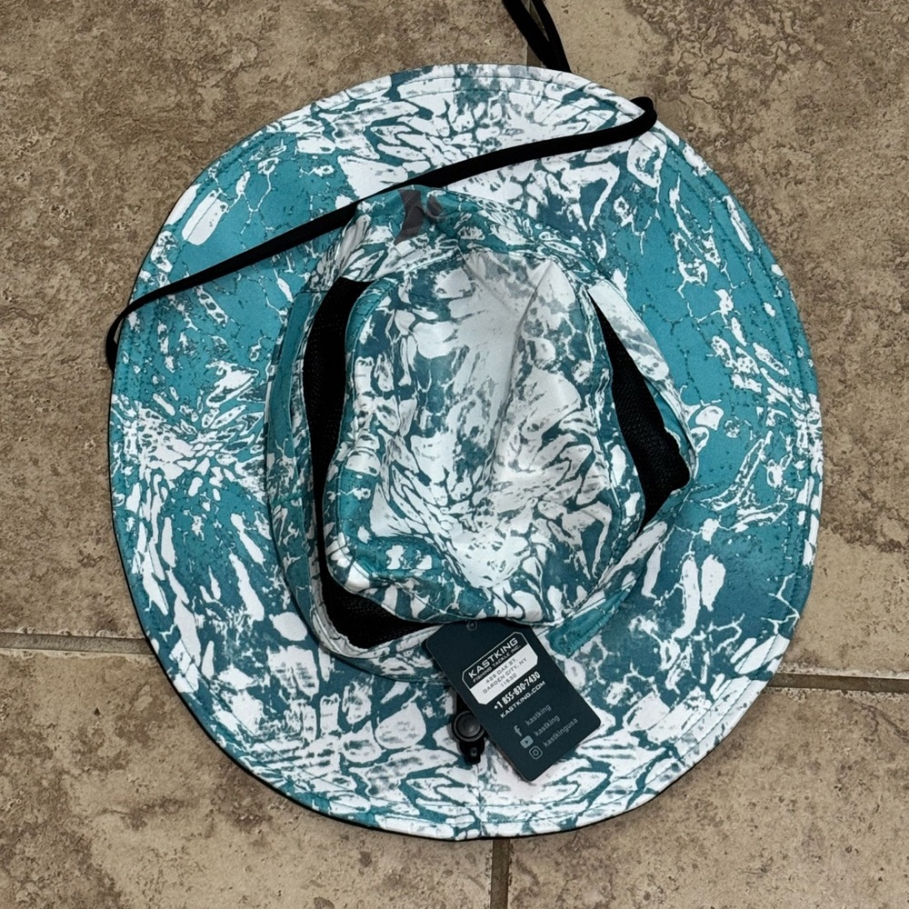 Outdoor Adventure Hat/Fishing Hat - Teal and White